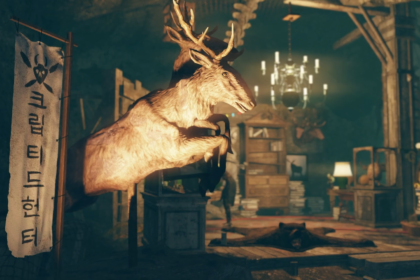 Stag standing inside an outpost